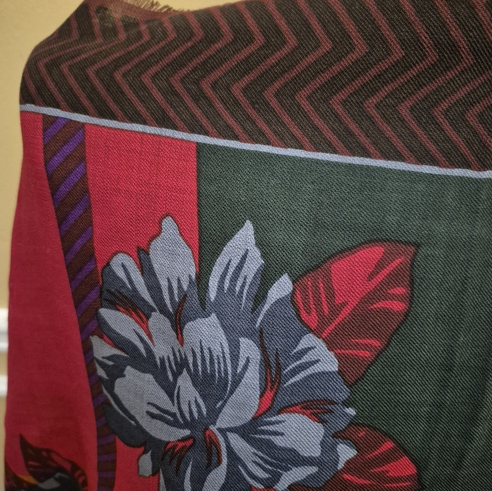 Christain Dior Colorful Patterned 37"x37" Scarf - Picture 6 of 8
